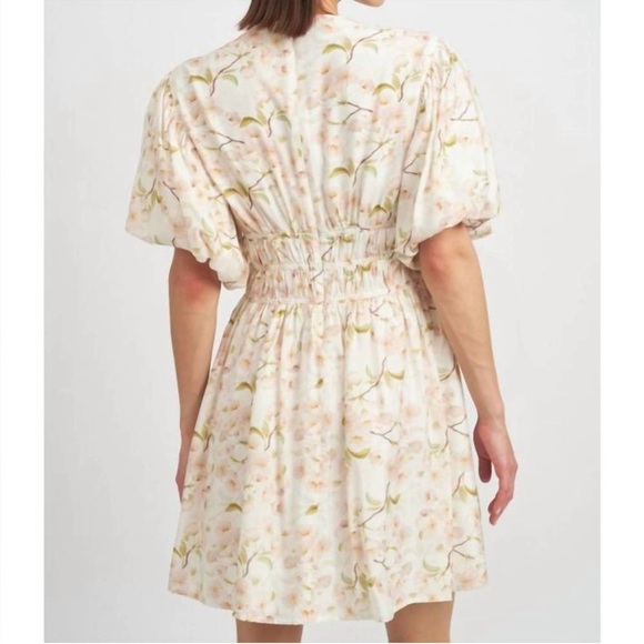 En Saison Callie Mini Dress Floral Puff Sleeve Babydoll Cottagecore Feminine - Picture 13 of 14
